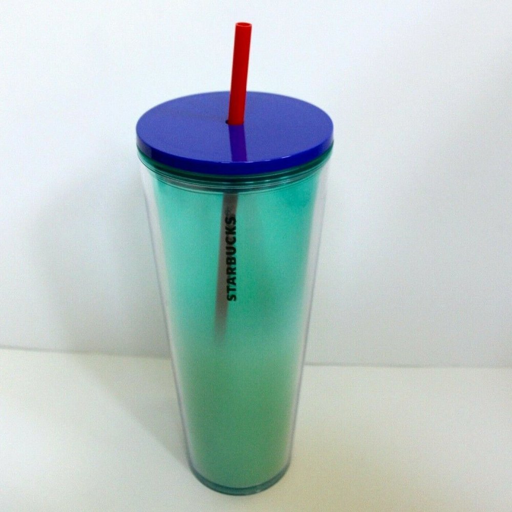 Starbucks Summer 2020 Teal Blue Frosted Acrylic
